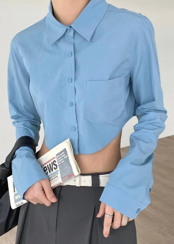 Limited Edition Eiko Cropped Shirt In Blue