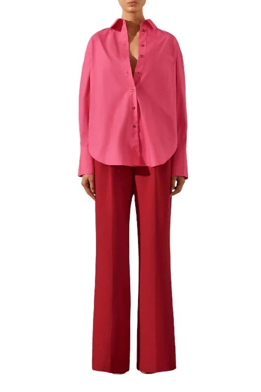 Limited Time Discount Estela Oversized Shirt In Azalea Pink
