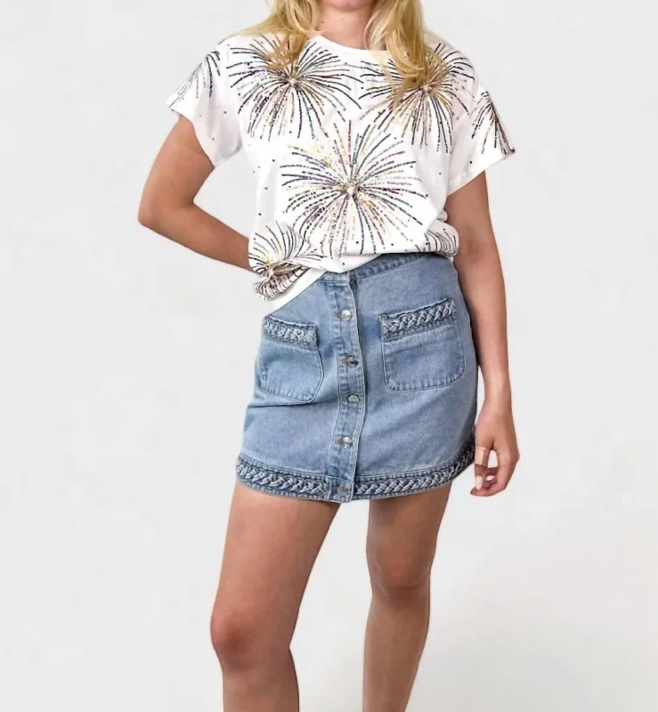 Special Discount Firework Shirt In White