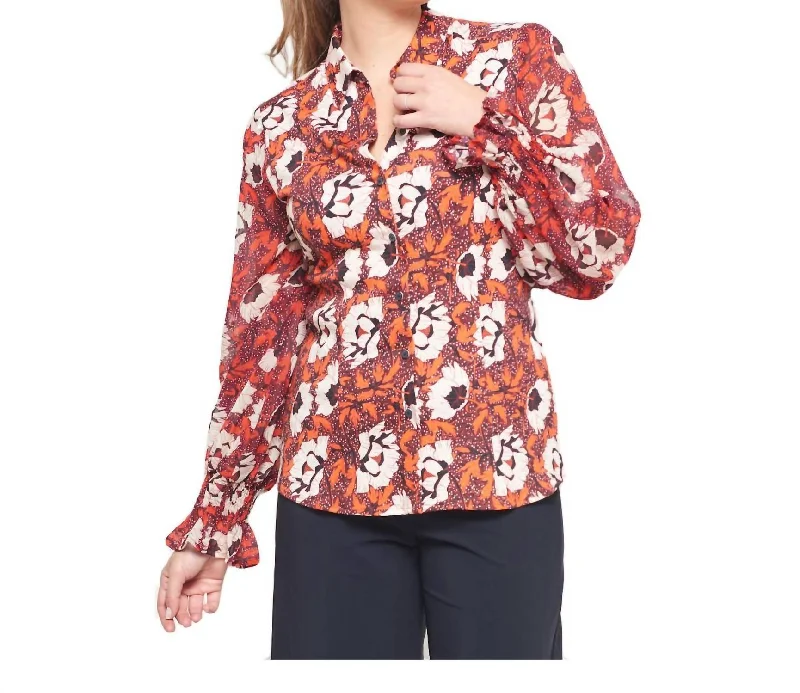 Now or Never Floral Blouse In Red Floral