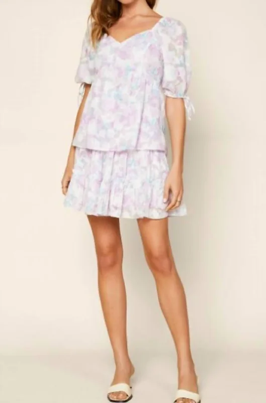Price Cut Floral Top In Purple