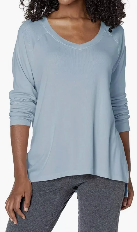 Super Sale Frankie Ribbed Long Sleeve Sweatshirt In Morning Blue