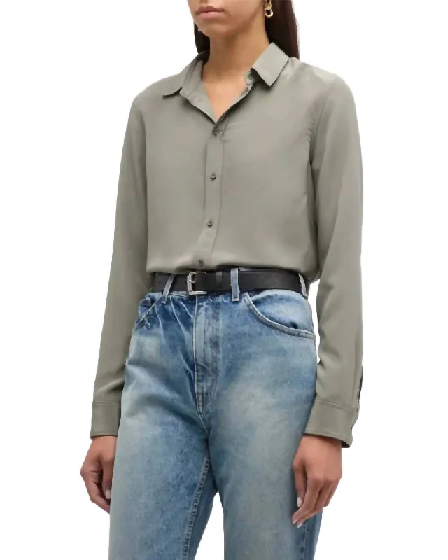 Sneak Peek Sale Gaia Slim Shirt In Dark Sage