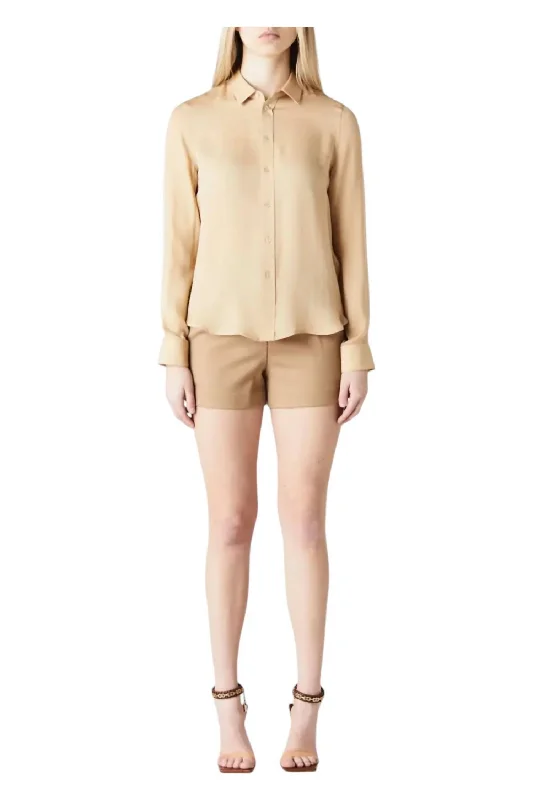 Incredible Offers Gaia Slim Shirt In Khaki