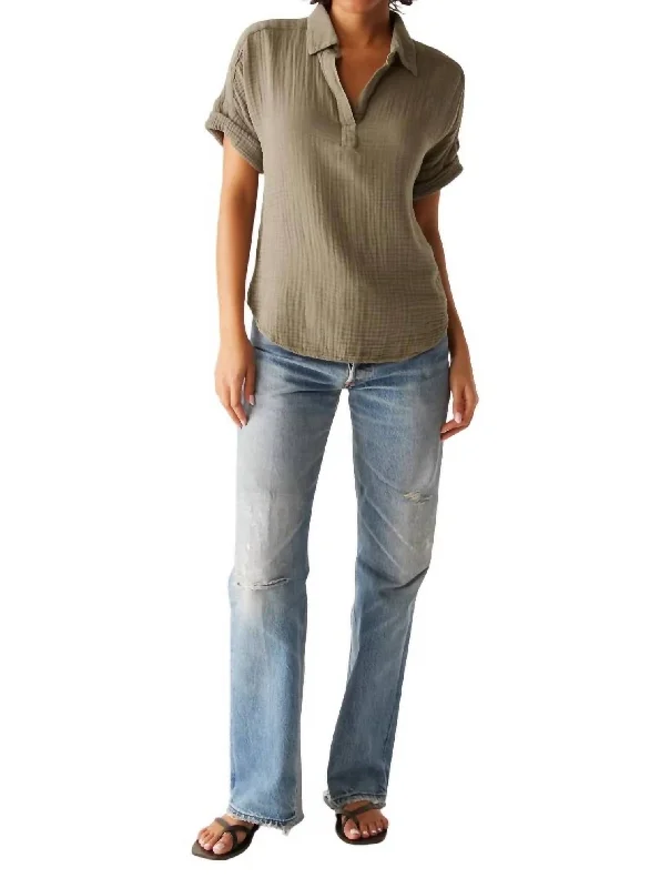 Friends and Family Sale Gigi Popover Top In Olive