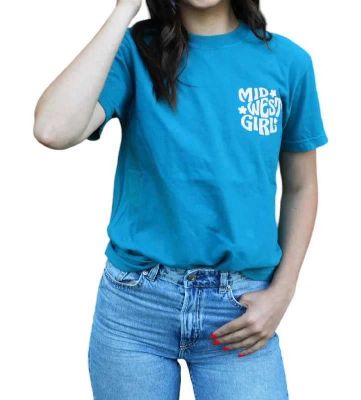 Last Chance Girl Summer Graphic Tee In Topaz