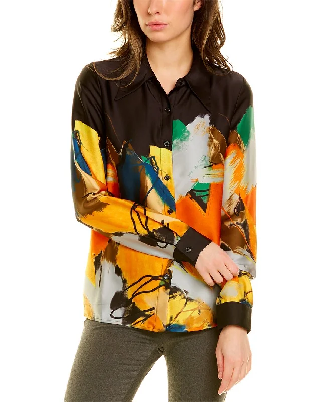 Take Advantage Gracia Colorful Painting Print Long Sleeve Shirt