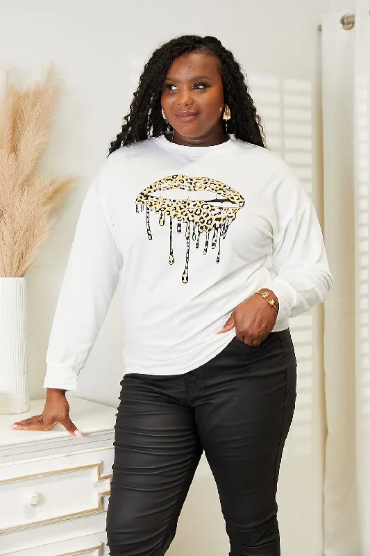 Price Drop Graphic Dropped Shoulder Round Neck Sweatshirt