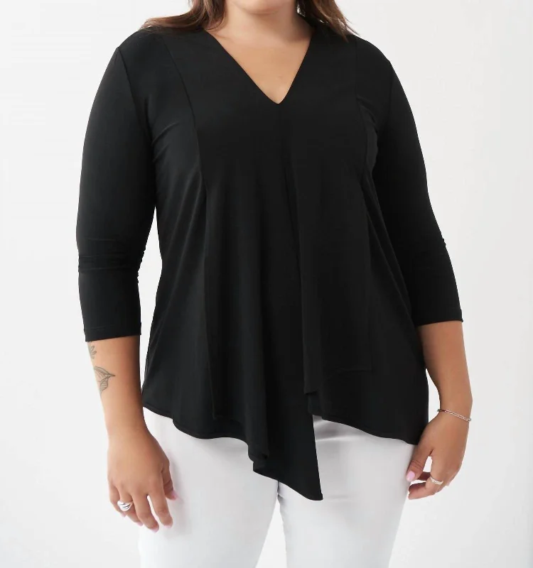 Crazy Deals Handkerchief Hem Tunic In Black