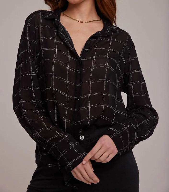 Deal Dash Hidden Placket Button Down Shirt In Plaid