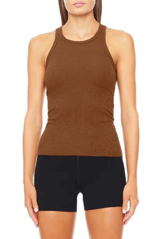 Reduced Prices High Neck Fitted Tank In Earth