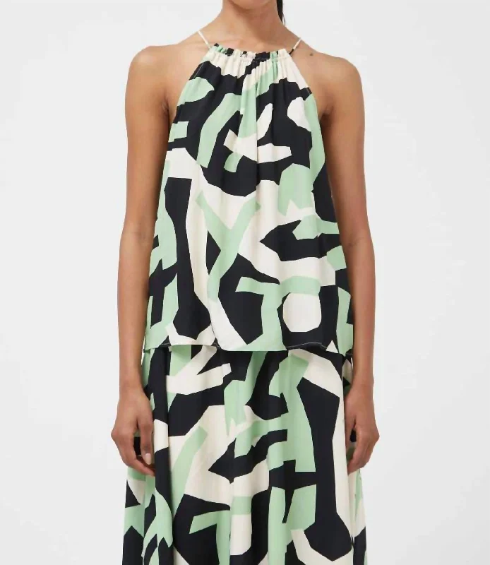 Deal Dash Highneck Tank In Mint Green