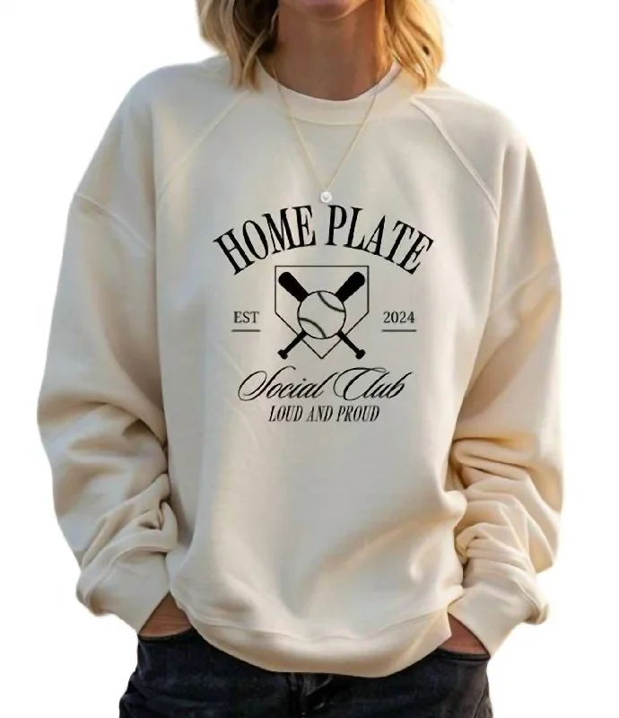 Fantastic Offers Homeplate Social Club Crewneck Sweatshirt In Cream