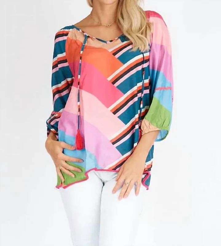 Hurry In Jagger Top In Multi