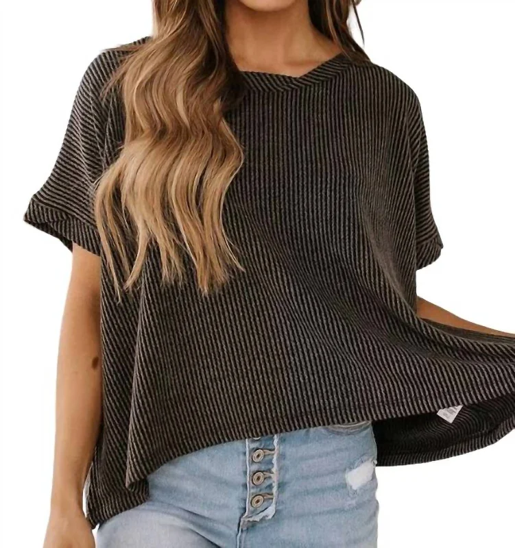 New Markdowns Joplin Textured Top In Charcoal