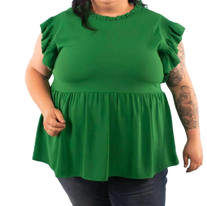 Online Exclusive Kelly Baby Doll Top In Green