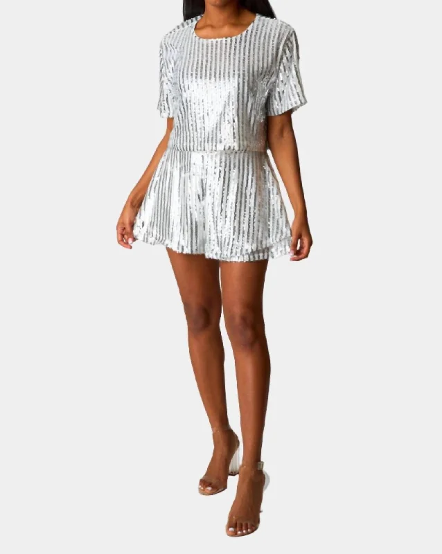 Bonus Savings Laura Sequin Set In White Sequin