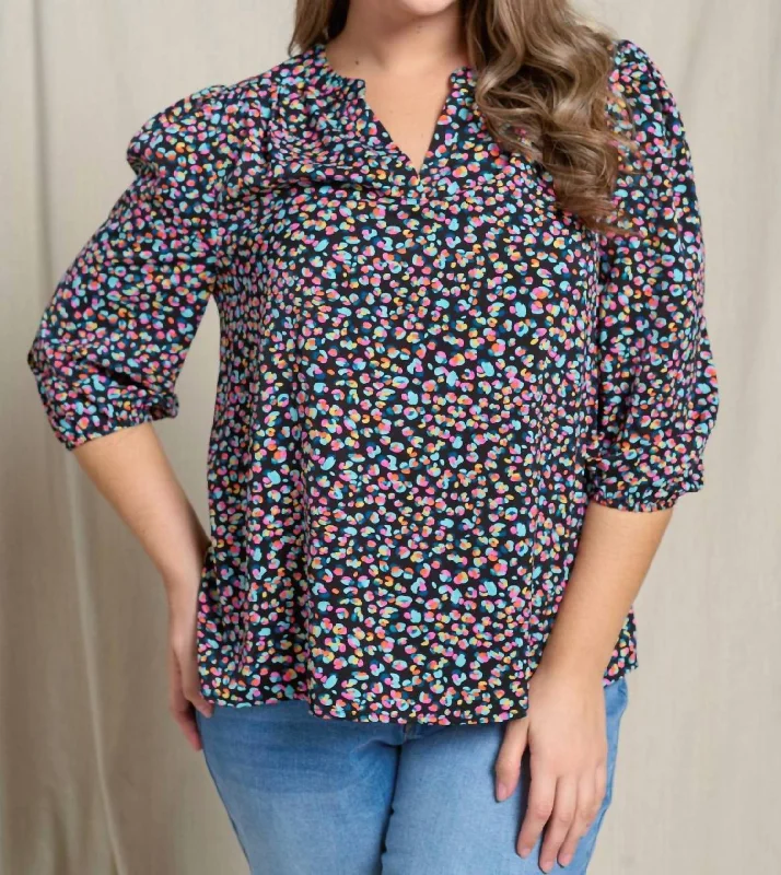 Today’s Special Leopard Abstract Top In Black