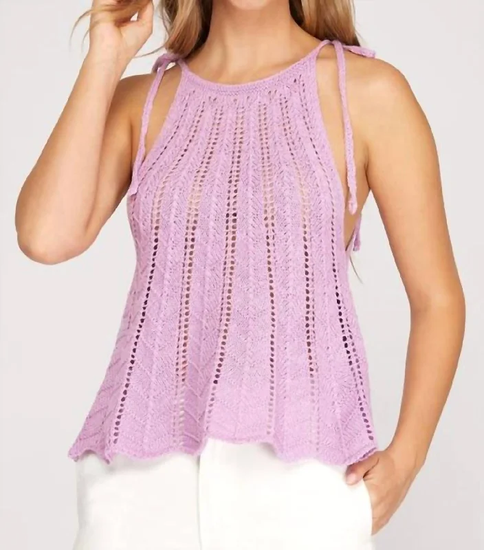 Price Break Like You Do Crochet Top In Lilac