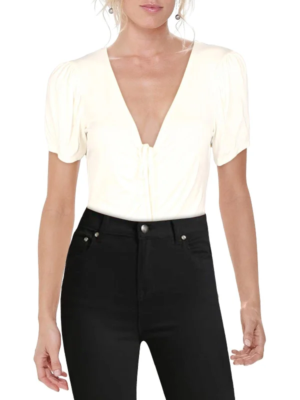 Savings Galore Lillian Womens Rouched Jersey Bodysuit