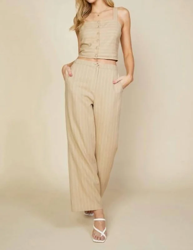Reduced Prices Lined Linen Button Top In Beiged
