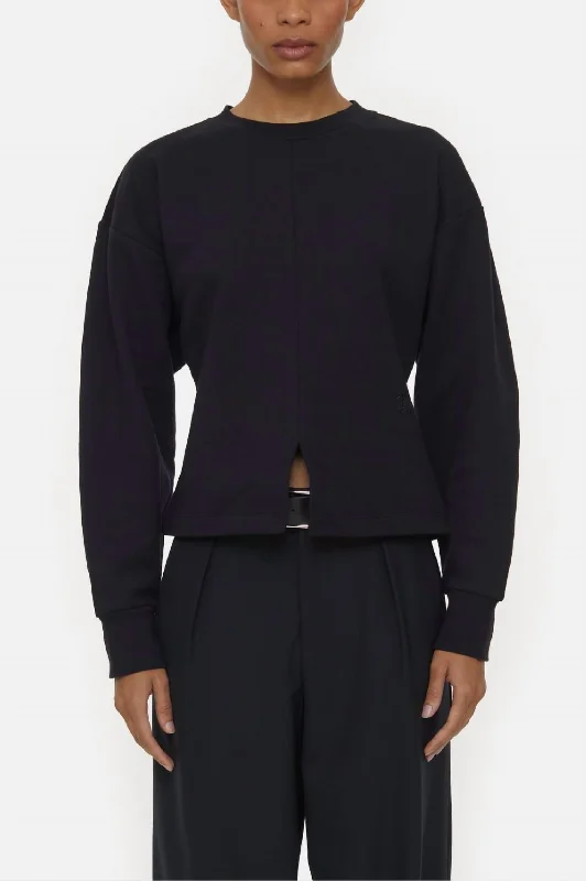 Act Fast Long Sleeve Crewneck Sweatshirt In Black