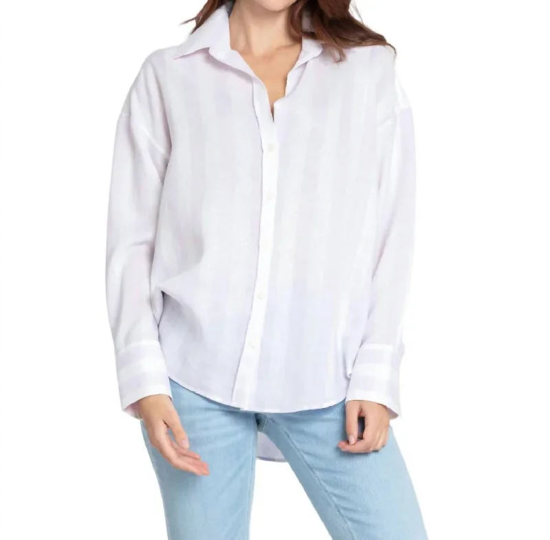 Limited Availability Long Sleeve Larissa Tunic Top In Lilac/white