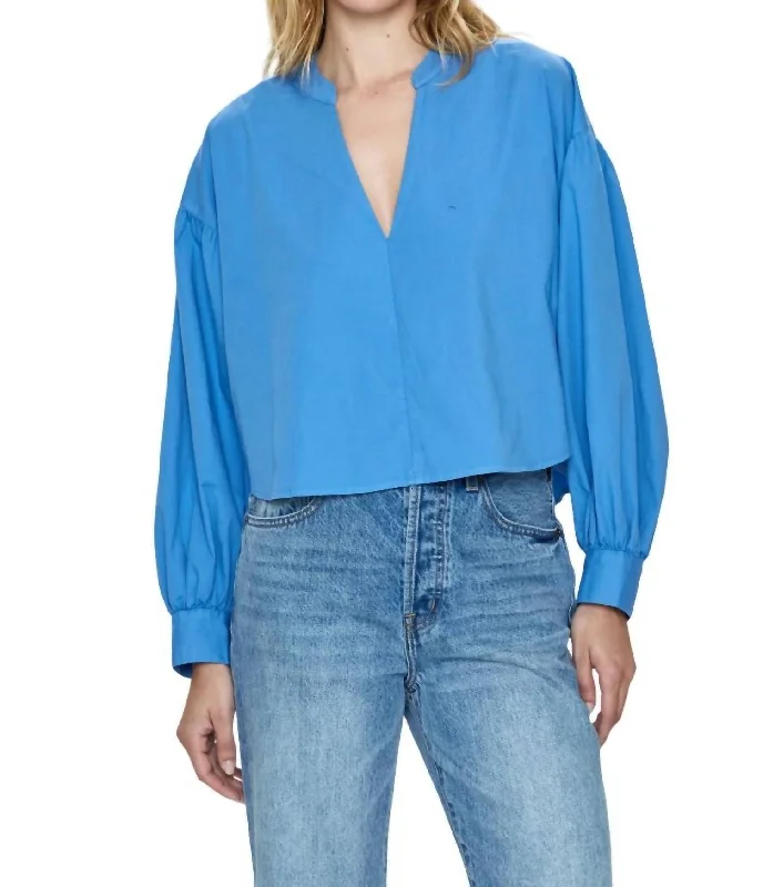 Big Savings Lou Puff Sleeve Shirt In Blue Belle