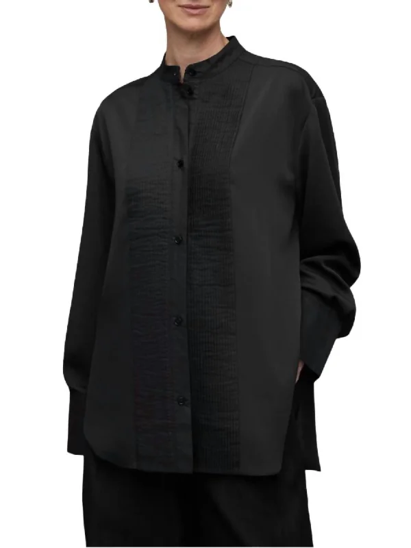 Unbeatable Prices Mae Mandarin Collar Shirt In Black