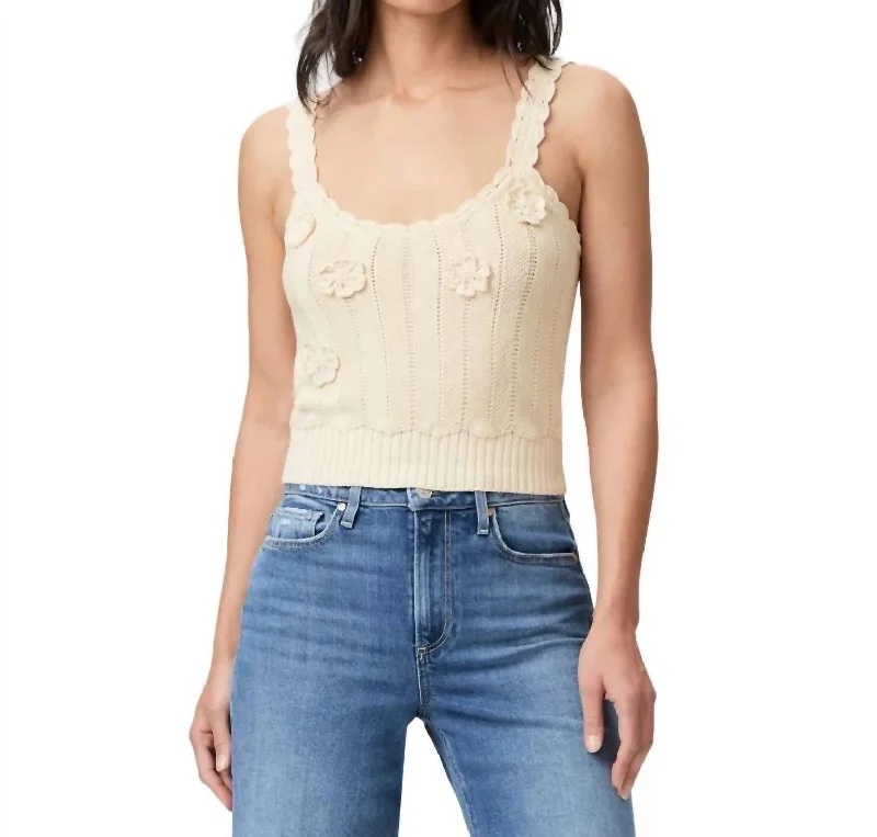 Closeout Mana Crochet Top In Ecru