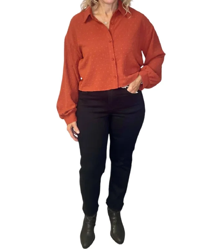Closeout Sale Mary Button Down Top In Marsala