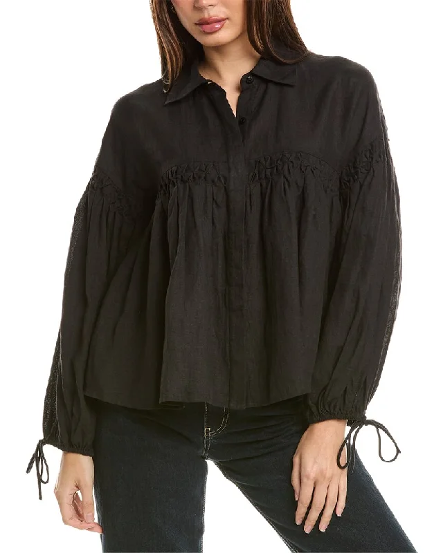 Super Bargain Merlette Azurea Linen Blouse