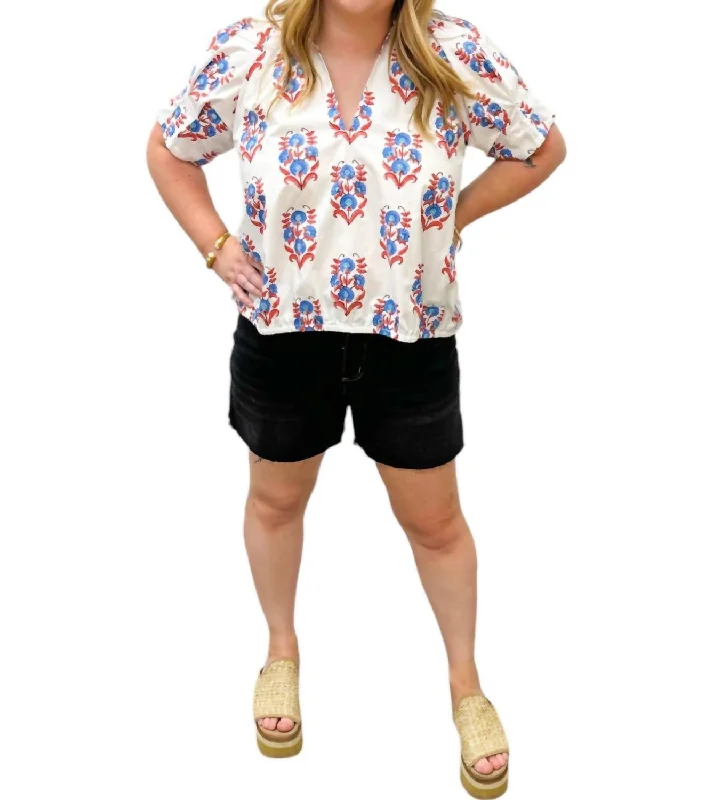 Year-End Sale Merritt Top In Mughal Floral Multi
