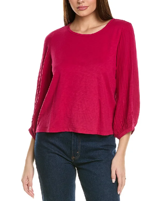 Doorbuster Deal Michael Stars Iliana Fabric Mix Top