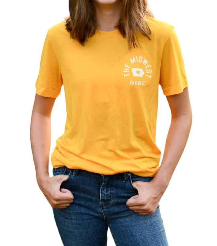 Seasonal Sale Midwest Girl Iowa Graphic Tee In Gold