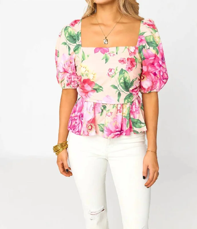 Early Bird Discount Mirabelle Puff Sleeve Top In Explorer