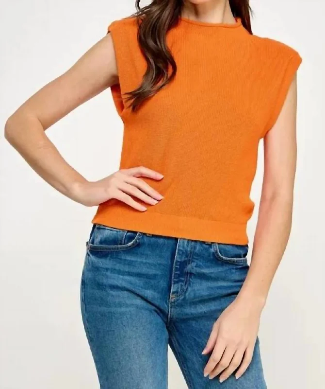 Savings Bonanza Muscle Knit Top In Orange