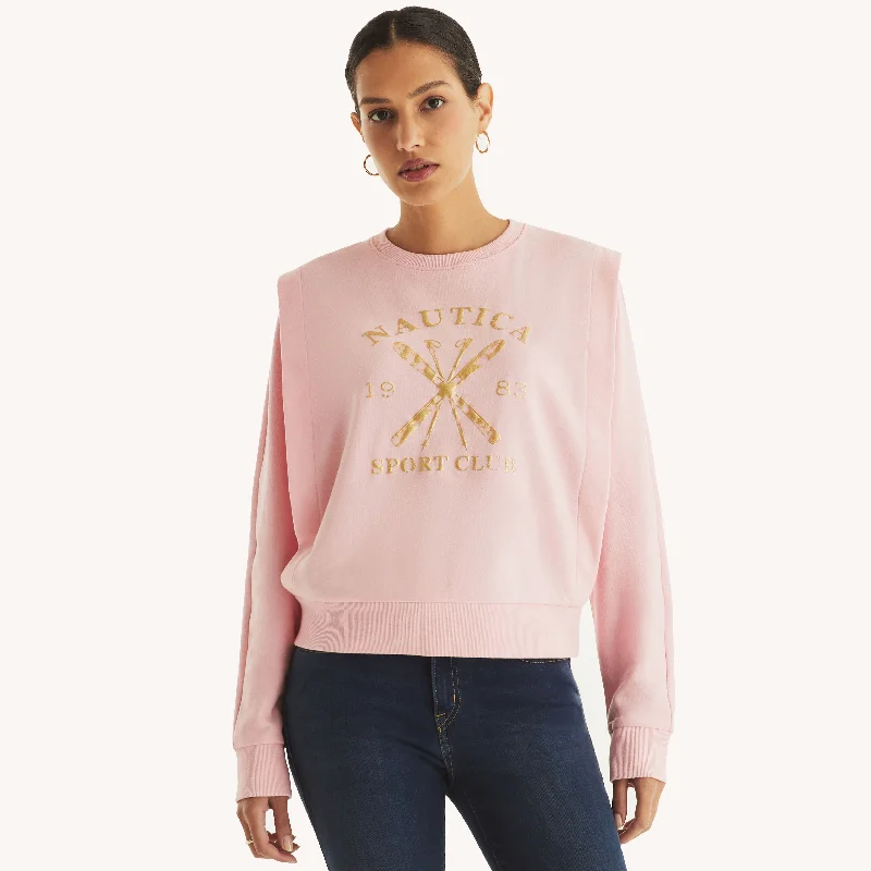 Quick Sale Nautica Womens Graphic Crewneck Sweatshirt