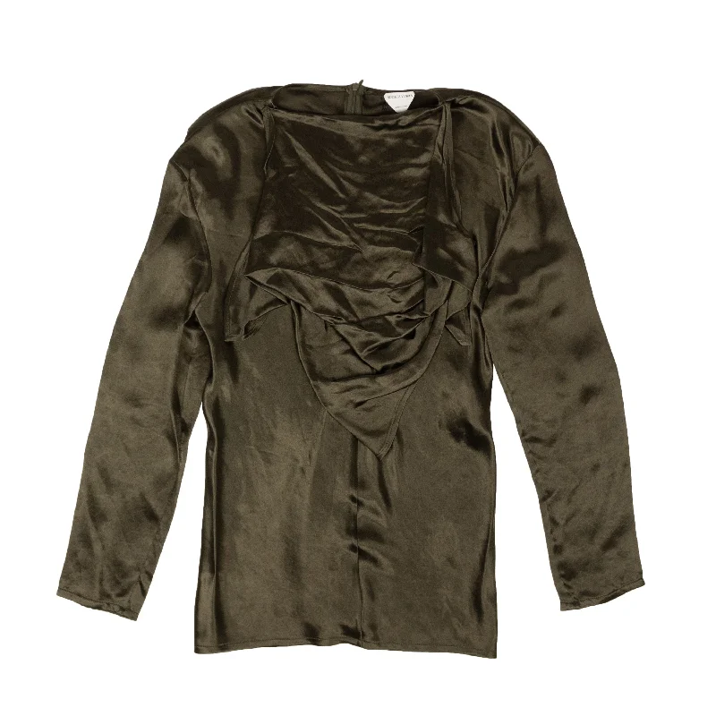 Epic Deals NWT BOTTEGA VENETA Olive Green Washed Cupro Bandana Top
