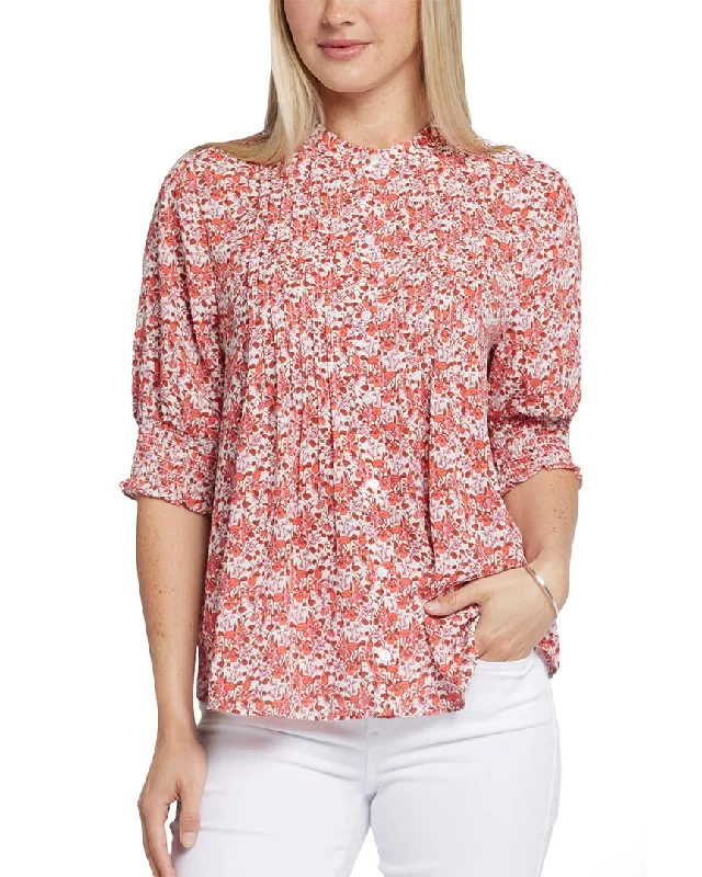 Price Drop NYDJ Pleated Peasant Blouse