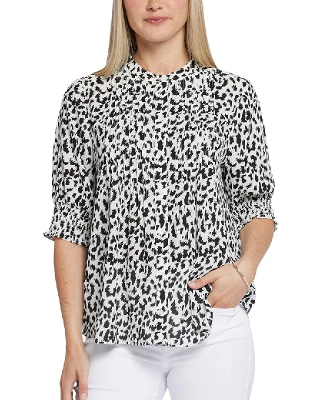 Limited Time NYDJ Pleated Peasant Blouse