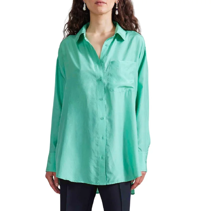 Reduced Prices Oversized Button Down Shirt In Patina Green