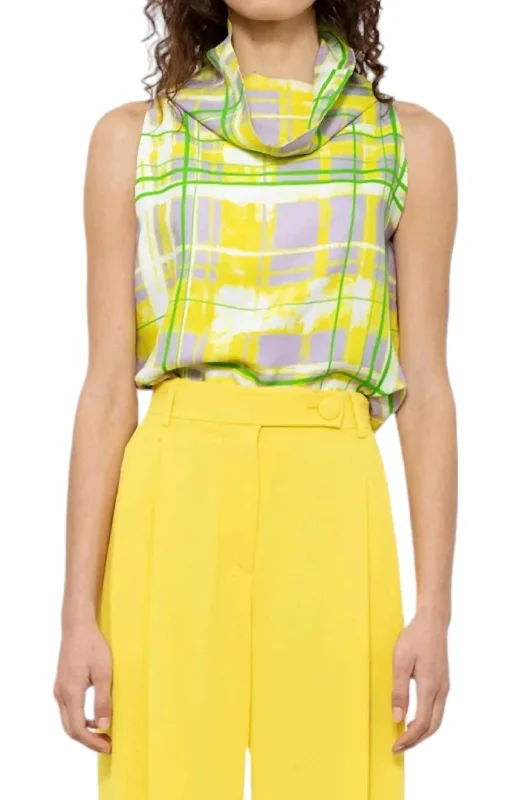 Special Price Painted Check Top In Spring