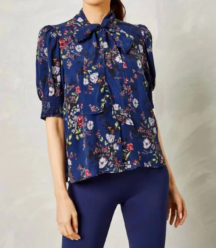 Savings Galore Peggy Top Cupro Alpine Wildflowers In Wild Flower Print