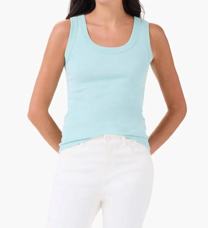 Lowest Price Perfect Knit Rib Tank Top In Seafoam