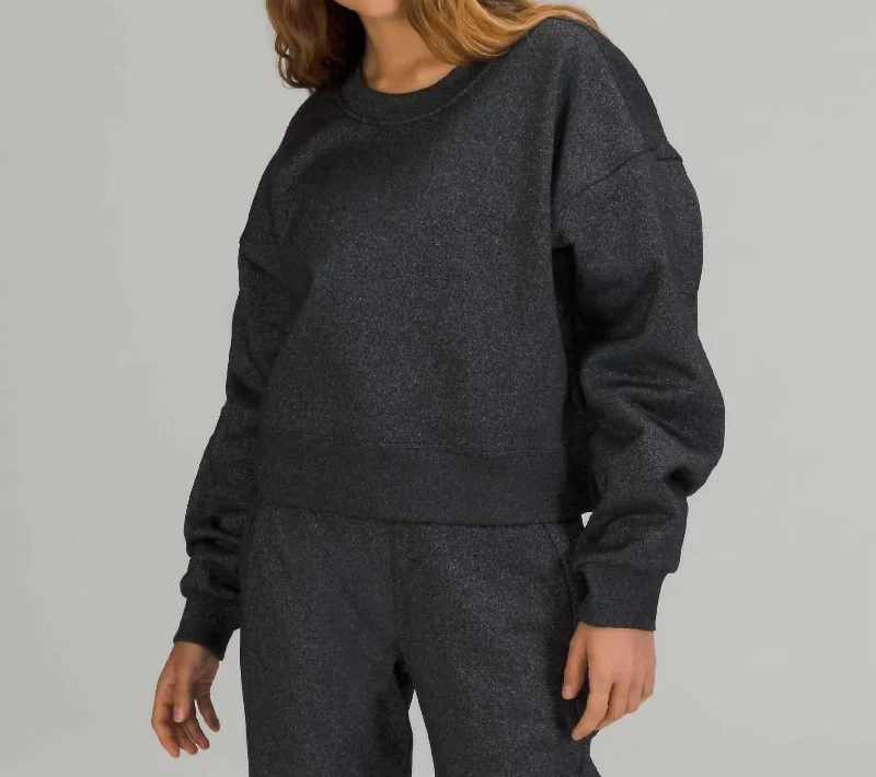 Major Savings Perfectly Oversized Crop Crew Sweatshirt In Black Spark