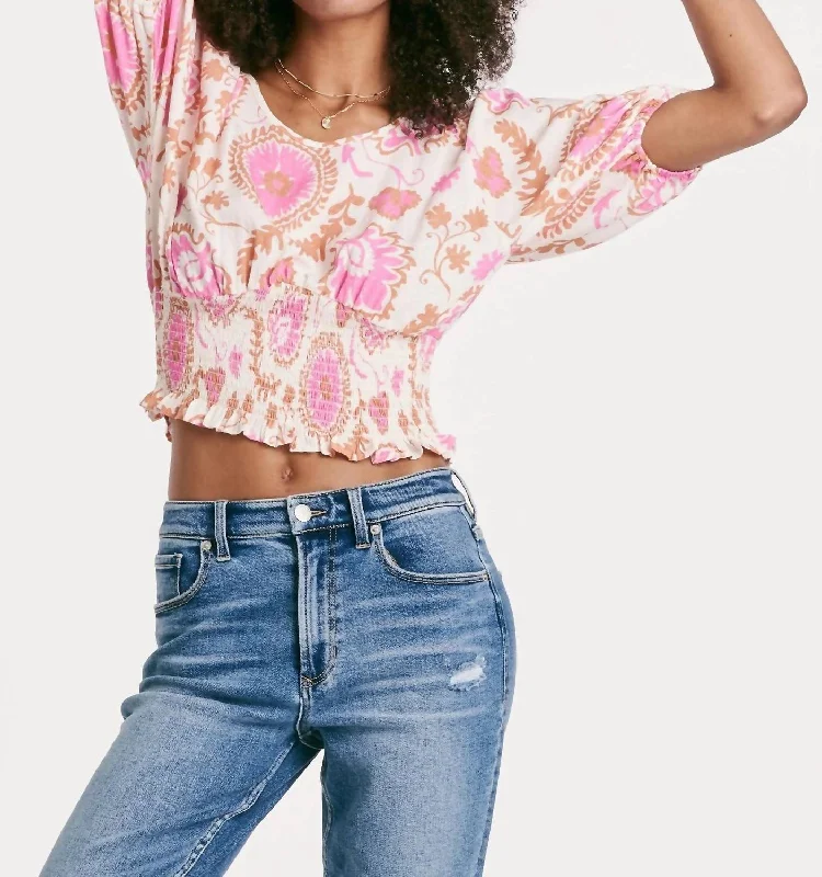 Online Only Philippa Raglan Sleeve Top In Amalfi Muse