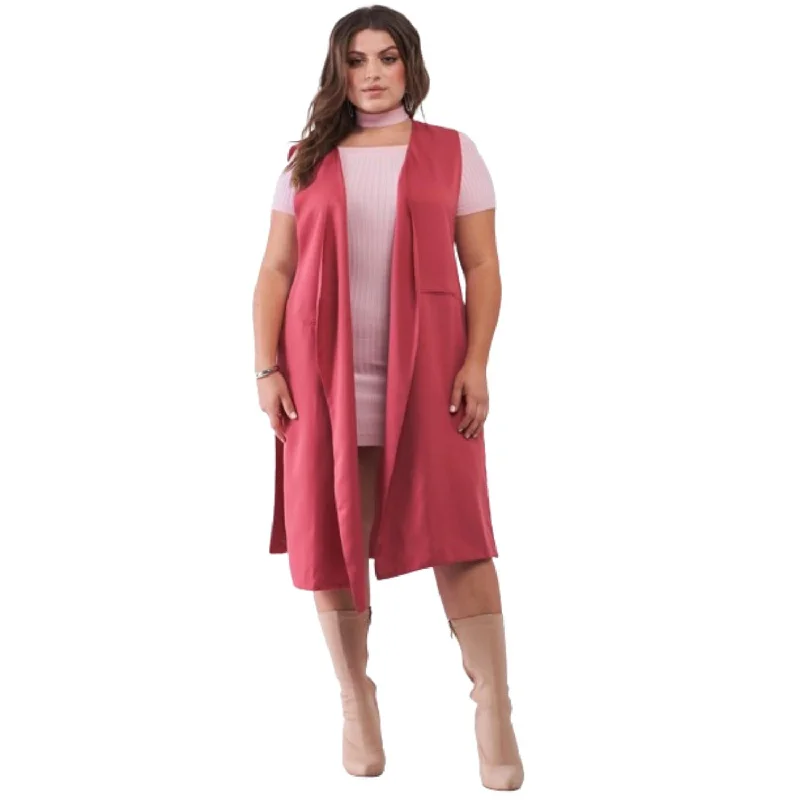 Special Buy Plus Open Front And Side Sleeveless Long Vest