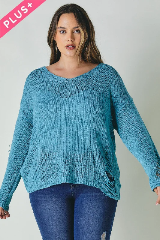 Exclusive Preview Plus Solid Round Neck Sweatrer