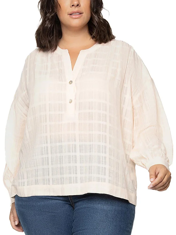 Holiday Sale Plus   Womens Rayon V-Neck Pullover Top